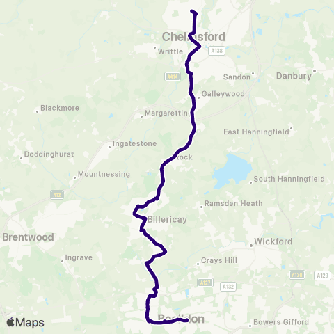 First Essex St John Payne School - Bus Station map