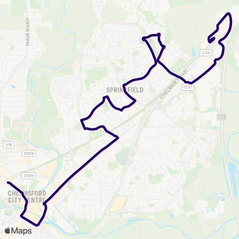 First Essex Beaulieu Park Railway Sta - Bus Sta map