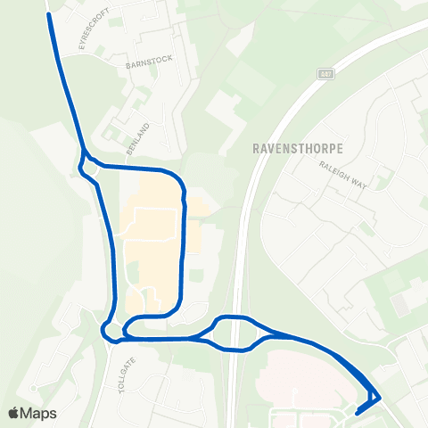 A2B Bus and Coach City Hosp Bretton Gate - City Hosp Bretton Gate map