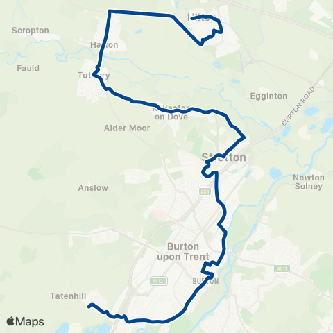 Diamond Bus East Midlands  map