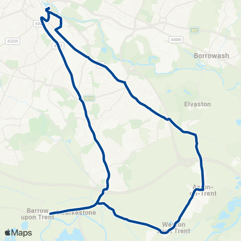 Diamond Bus East Midlands  map