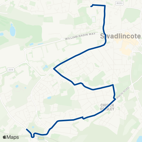 Diamond Bus East Midlands  map