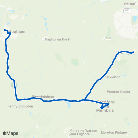 Catterall's Bus Shelter - Southam College map