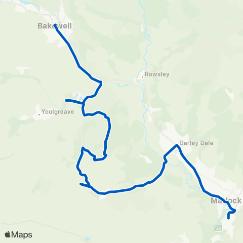 Andrews of Tideswell Bakewell Road Bus Station - Square map