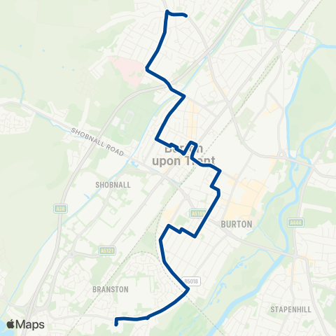 Diamond Bus East Midlands  map