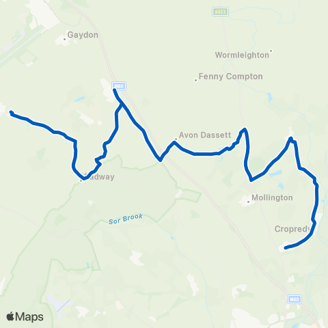Catterall's Point to Point Farm - Kineton HS map