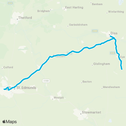 Central Connect Occold Turn - West Suffolk College map