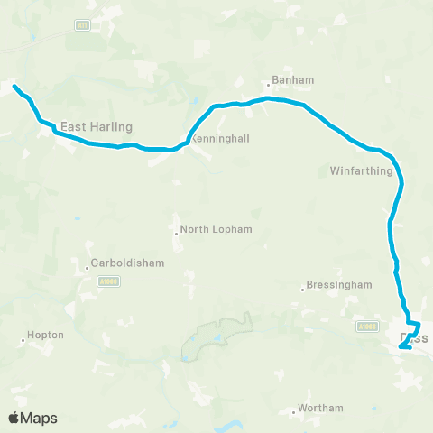 Central Connect Roudham Road - Bus Station map