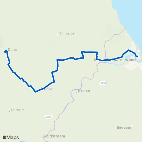 Borders Buses  map