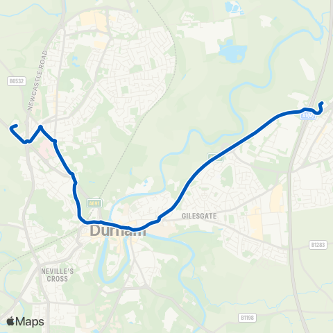 Gateshead Central Buses  map
