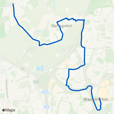 Gateshead Central Buses  map