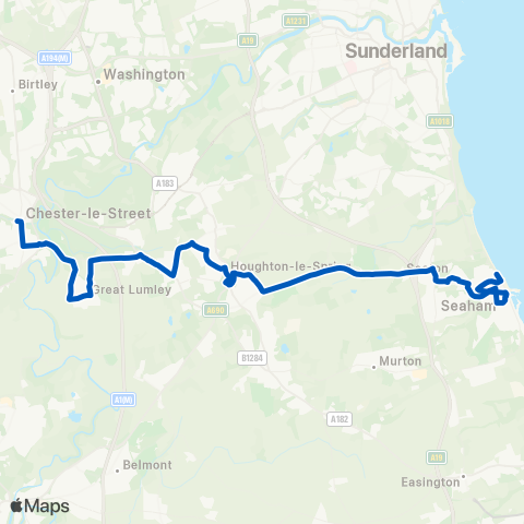 Gateshead Central Buses  map