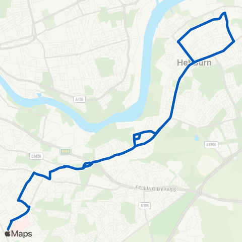 Gateshead Central Buses  map