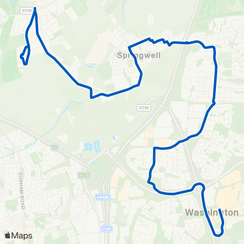 Gateshead Central Buses  map