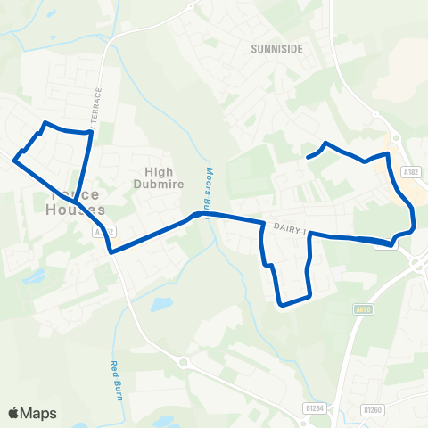 Gateshead Central Buses  map