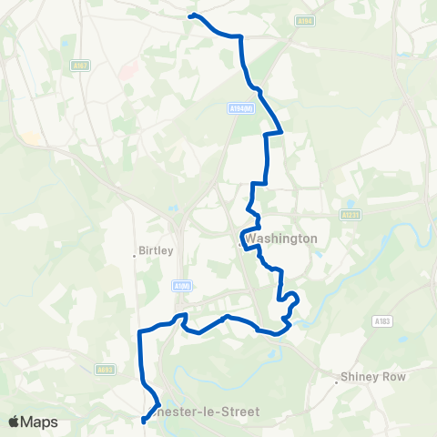 Gateshead Central Buses  map