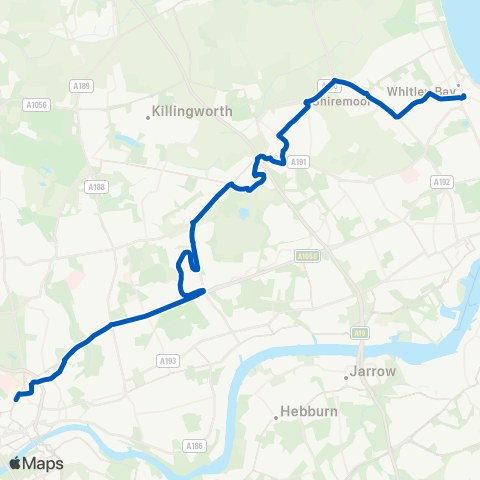 Gateshead Central Buses  map