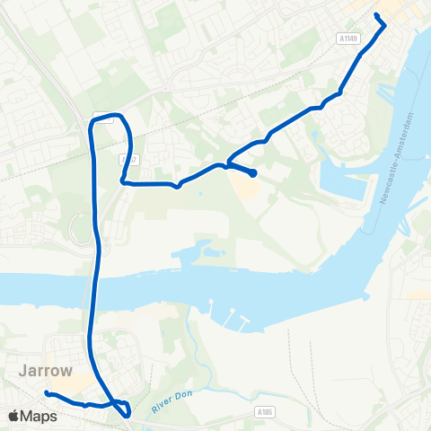 Gateshead Central Buses  map