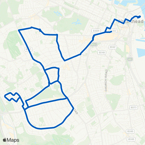 A2B Travel Birkenhead Bus Sta - Birkenhead Bus Sta map