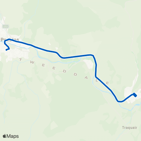Borders Buses Peebles HS Campus - Innerleithen Library map