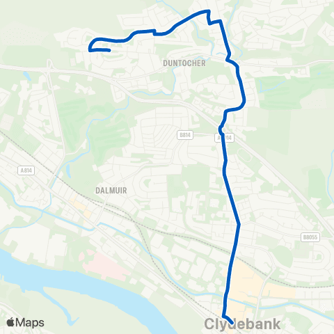 Avondale Coaches Clydebank Railway Station - Redmoss Road map
