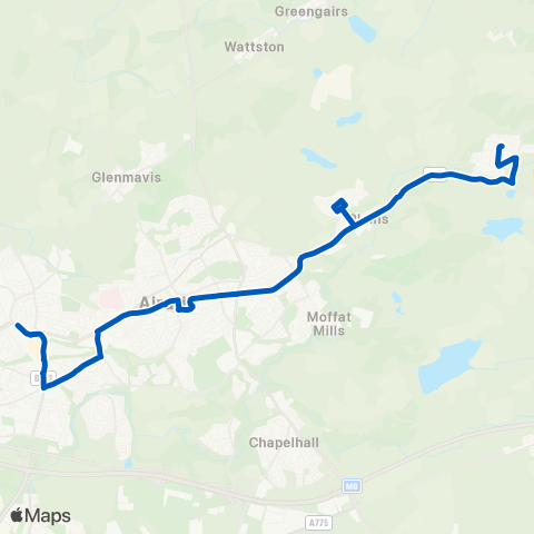 ARG Travel Monklands General Hospital - Dunbreck Av map