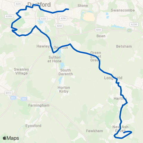 1st Bus Stop Ltd Dartford Girls' Grammar School - Ash Rd map