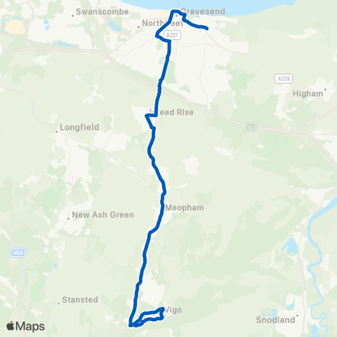 1st Bus Stop Ltd Church Walk - Trosley Country Park map