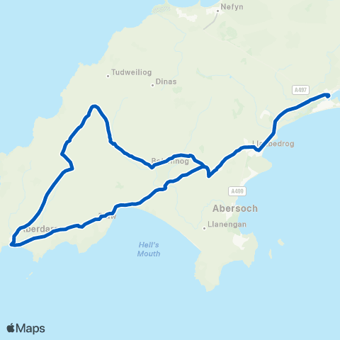 Berwyn Pwllheli Bus Sta Stand A - Pwllheli Bus Sta Stand A map