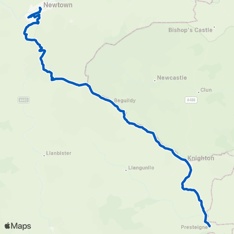 Celtic Travel Presteigne Car Park - Newtown Bus Sta map