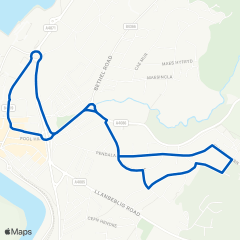 Dilwyn's Coaches Caernarfon Bus Sta Stand B - Caernarfon Bus Sta Stand B map