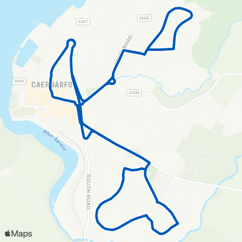 Dilwyn's Coaches Caernarfon Bus Sta Stand B - Caernarfon Bus Sta Stand B map