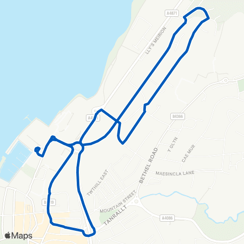 Dilwyn's Coaches Caernarfon Bus Sta Stand A - Caernarfon Bus Sta Stand A map