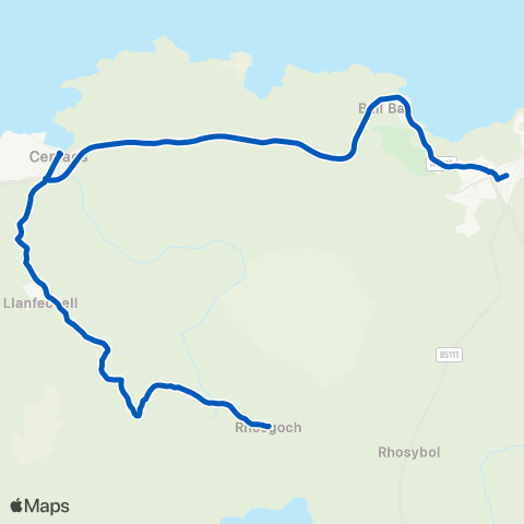 Eifion's Coaches  map