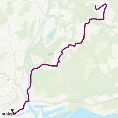 Adventure Travel Swansea Bus Sta Stand H - Heol Dulais Corner map