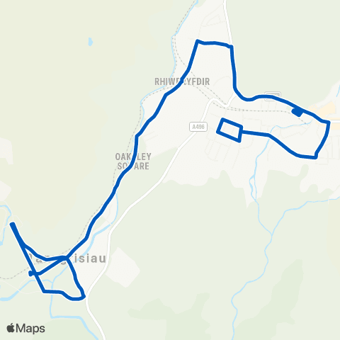 Dilwyn's Coaches Dolydd Ter - Blaenau Ffestiniog Sta Stand C map