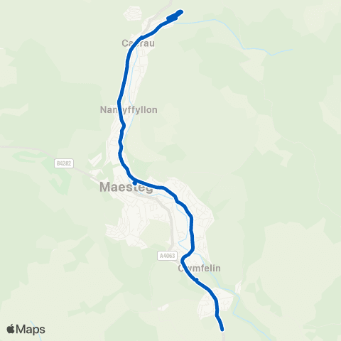 Forge Travel Maesteg Comp - Maesteg General Hospital map