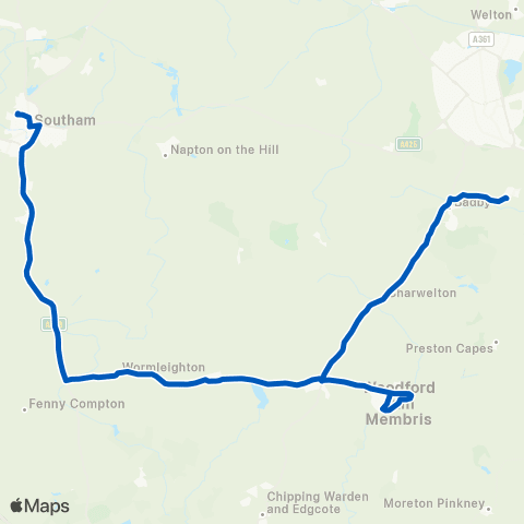 Catterall's Bus Shelter - Southam College map
