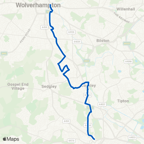 Banga Buses Evolve Campus - Wolverhampton Bus Sta map