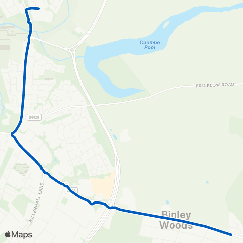 Flexibus Wimborne Drive - Ferndale Road map