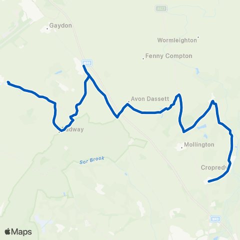 Catterall's Point to Point Farm - Kineton HS map