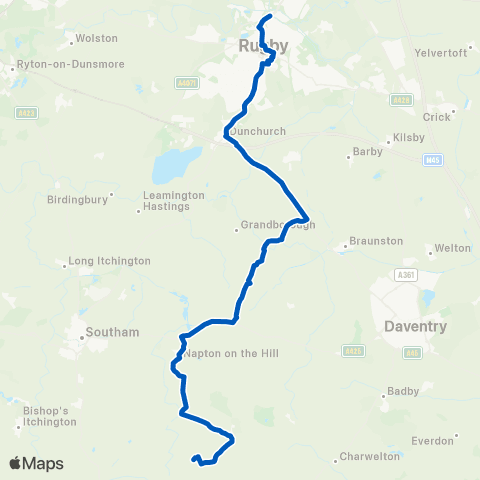 Coventry Minibuses Butchers Arms - Elliots Field map