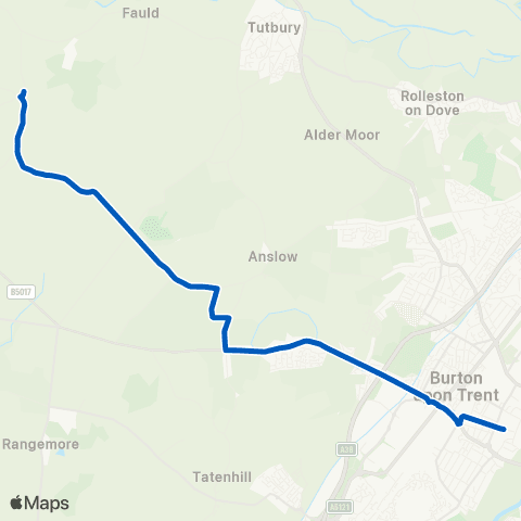 Ashbourne Community Transport Oakfields - New Street map