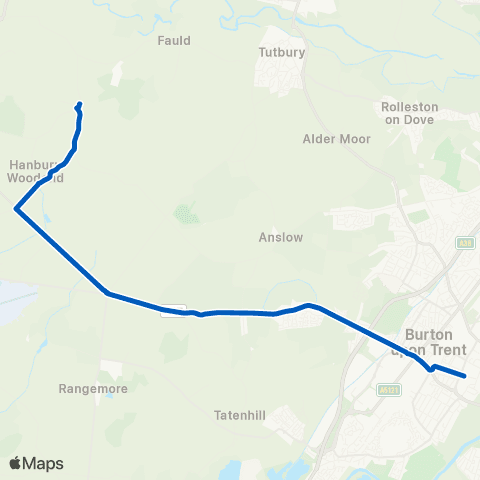 Bus Link New Street - Oakfields map