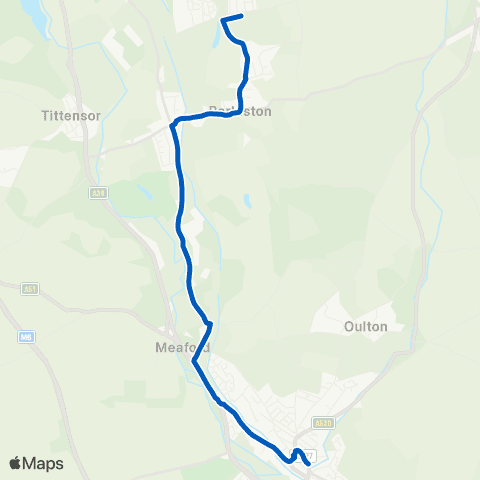Carolean Coaches Radford Street - Ivyhouse Drive map