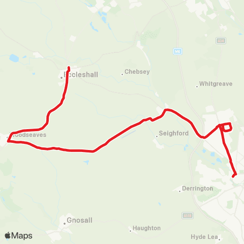 Chaserider Stone Road - Chell Road map