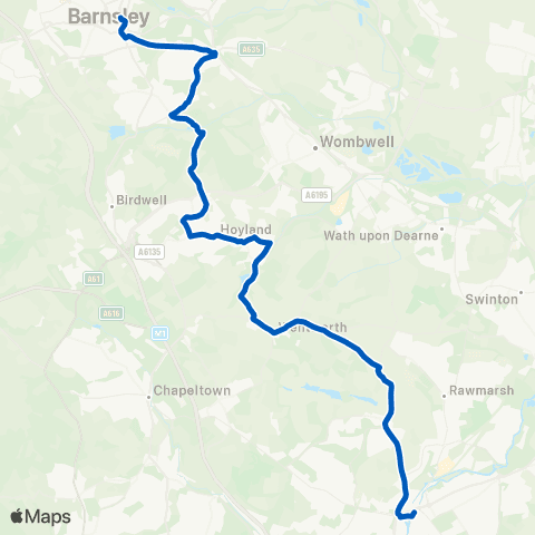 Globe Coaches Rotherham Interchange / B5 - Barnsley Interchange map