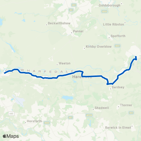 Connexions Buses Wetherby Bus Station - Otley Bus Station map