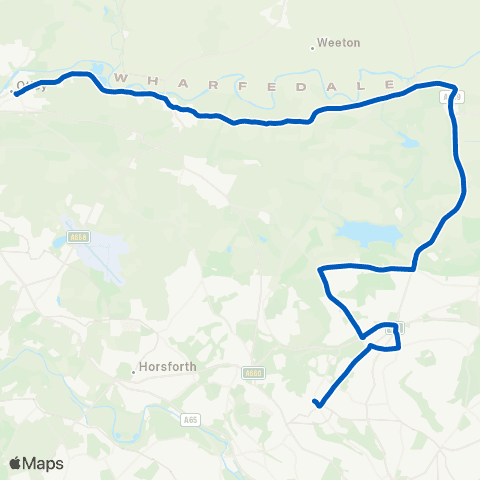 Connexions Buses Otley Bus Station - Green View map