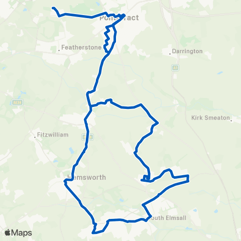 Globe Coaches Pontefract Bus Sta - Upton Social Club map